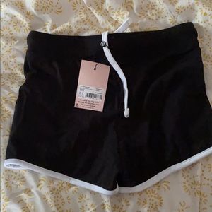 Black spandex tie front shorts!